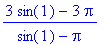 (3*sin(1)-3*Pi)/(sin(1)-Pi)